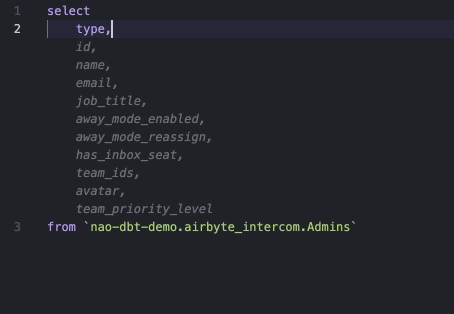 Tab to Data