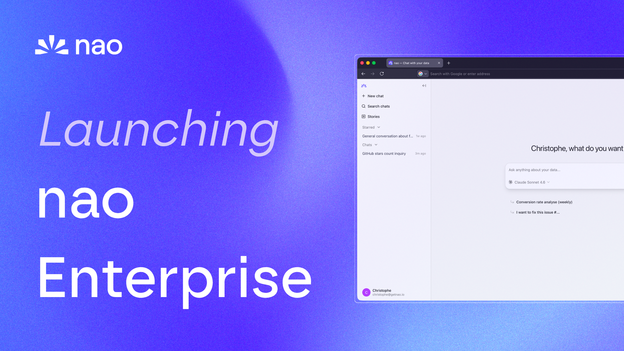 Launching nao Enterprise