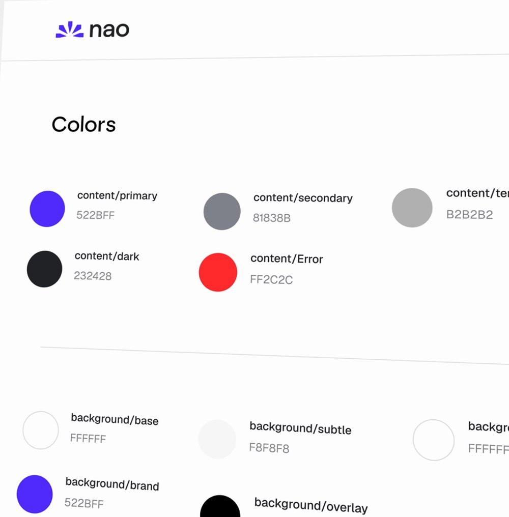 The nao design system: color tokens and type behind the new interface
