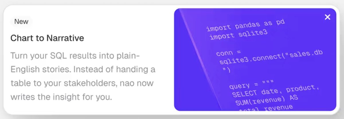 Chart to Narrative: nao turns SQL results into a plain-English story